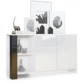 Vladon SIDEBOARD Canto Schwarz Hochglanz