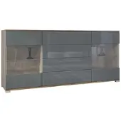 Vladon SIDEBOARD Bari Grau Hochglanz