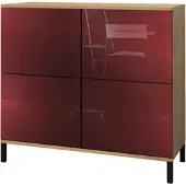 Vladon KOMMODE Rova Bordeaux Hochglanz