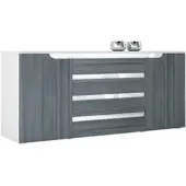 Vladon SIDEBOARD Sintra Avola-Anthrazit / Weiß Hochglanz