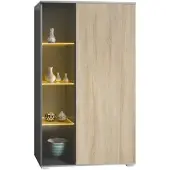 Vladon VITRINE Davos Eiche sägerau