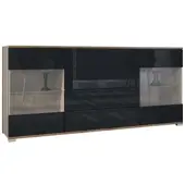 Vladon SIDEBOARD Bari Schwarz Hochglanz