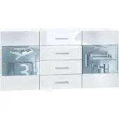Vladon SIDEBOARD Carlos Weiß Hochglanz