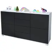 Vladon SIDEBOARD Rova Schwarz matt