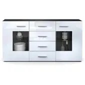 Vladon SIDEBOARD Noah Weiß Hochglanz