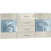 Vladon SIDEBOARD Carlos Creme Hochglanz