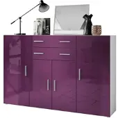 Vladon HIGHBOARD Aron Fronten in Brombeer Hochglanz