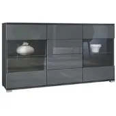 Vladon SIDEBOARD Bari Grau Hochglanz