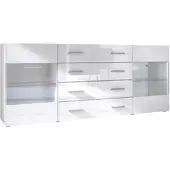 Vladon SIDEBOARD Carlos Weiß Hochglanz
