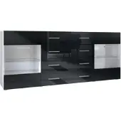 Vladon SIDEBOARD Carlos Schwarz Hochglanz