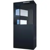 Vladon VITRINE Movie Absetzungen in Schwarz Hochglanz