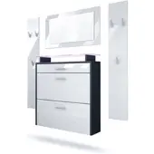 Vladon GARDEROBE Malea Fronten in Weiß Hochglanz
