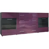 Vladon SIDEBOARD Carlos Brombeer Hochglanz
