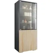 Vladon VITRINE Granada Eiche sägerau