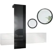 Vladon GARDEROBE DualVista Schwarz Hochglanz