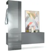 Vladon GARDEROBE Carlton Paneel in Grau Hochglanz