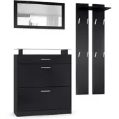 Vladon GARDEROBE Loret Front in Schwarz matt