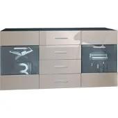 Vladon SIDEBOARD Carlos Sandgrau Hochglanz