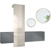 Vladon GARDEROBE Carlton Dual Sandgrau Hochglanz