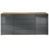 Vladon SIDEBOARD Rova Grau Hochglanz