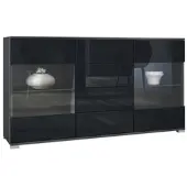 Vladon SIDEBOARD Bari Schwarz Hochglanz