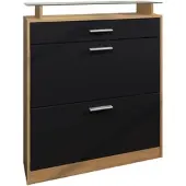 Vladon SCHUHSCHRANK Loret Schwarz matt