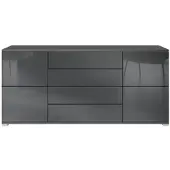 Vladon SIDEBOARD Rova Grau Hochglanz