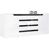 Vladon SIDEBOARD Sintra Weiß Hochglanz / Schwarz Hochglanz