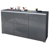 Vladon SIDEBOARD Faro Grau Hochglanz