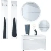 Vladon GARDEROBE Espoo Weiß Hochglanz