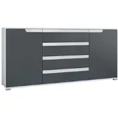 Vladon SIDEBOARD Sylt Anthrazit matt / Weiß Hochglanz