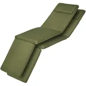 Beautissu 2er Set Luxus Deckchair Auflage LoftLux DC, 175x45x5cm, Olivegrün