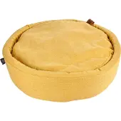 Dynamic24 Hundekorb Haustier Katzen Bett Hunde Kissen Hundebett Schlafplatz Haus goldgelb