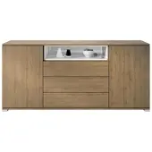Vladon SIDEBOARD Skadu Weiß Hochglanz