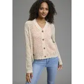 Kangaroos Ajourstrickjacke casual Stil, Langarm, bequeme Passform, Ajourstrick