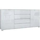 Vladon SIDEBOARD Sylt Weiß Hochglanz