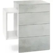 Vladon NACHTTISCH Queens Front in Beton Oxid Optik