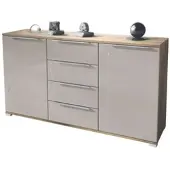 Vladon SIDEBOARD Linio Sandgrau Hochglanz