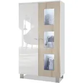 Vladon VITRINE Denjo Tür in Eiche sägerau