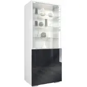 Vladon VITRINE Granada Schwarz Hochglanz