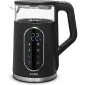 Huslog Elektrischer Wasserkocher mit Temperaturanzeige Glas 1,7L 2200W Touchpane