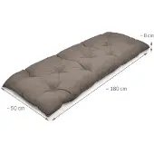 Beautissu Bankauflage Flair BK, ca.180x50x10cm, Taupe
