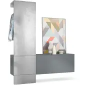 Vladon GARDEROBE Carlton Paneel in Beton Oxid Optik