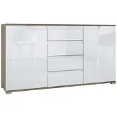 Vladon SIDEBOARD Sylt Weiß Hochglanz