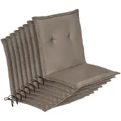 Beautissu 8er Set Niedriglehner Auflage Gartenstuhl Loft NL, 100x50x6cm, Taupe