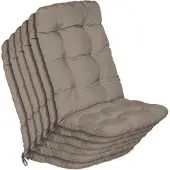 Beautissu 6er Set Hochlehner Auflagen Flair HL, 120x50x8cm, Taupe
