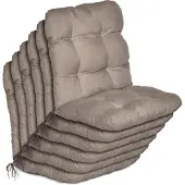 Beautissu 6er Set Niedriglehner Auflagen Set Flair NL, 100x50x8cm, Taupe