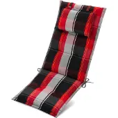 Beautissu Premium Hochlehnerauflage 120x50x7cm, Schwarz-Rot-Weiß-Kariert