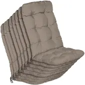 Beautissu 8er Set Hochlehner Auflagen Flair HL, 120x50x8cm, Taupe