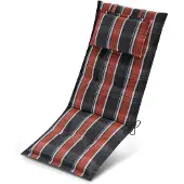 Beautissu Premium Hochlehnerauflage 120x50x7cm, Grau-Oranage-Weiß-Kariert